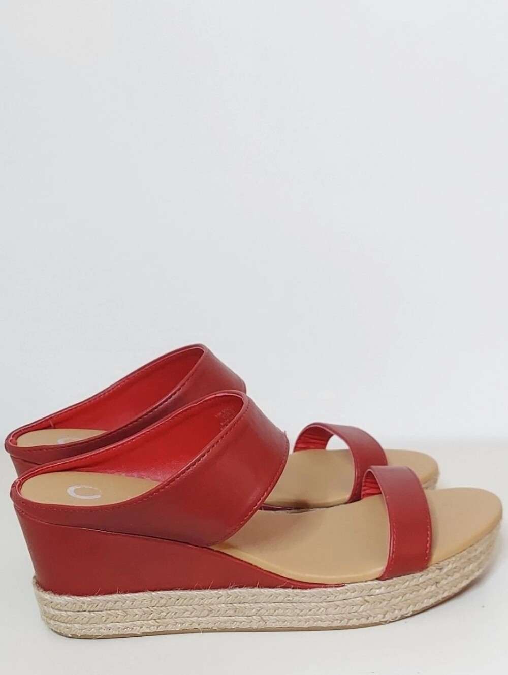 Journee Collection Red Wedge Espadrille Heel Sandals Size 11